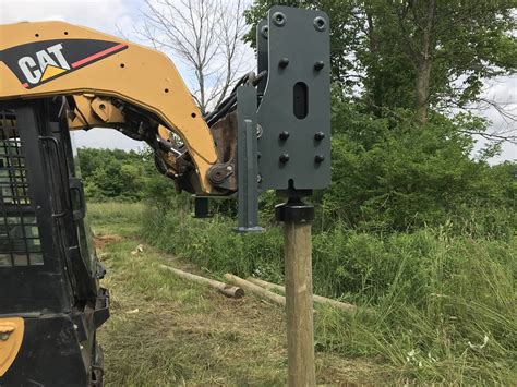 hydraulic post driver for mini excavator|hydraulic post ramming attachments.